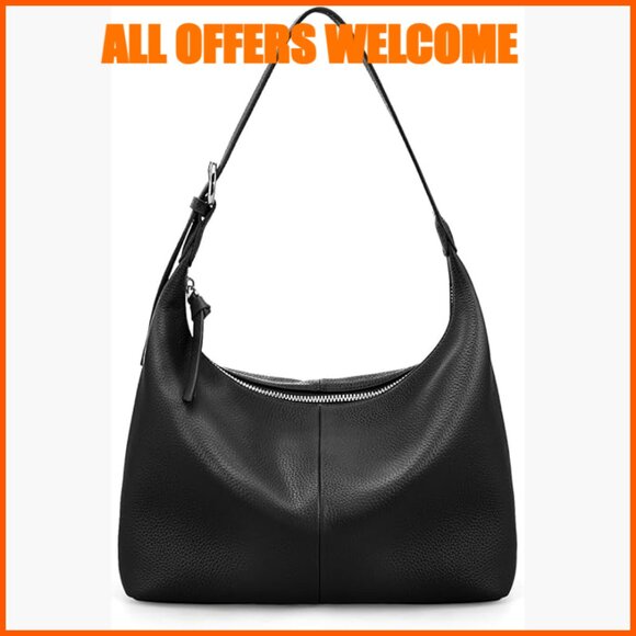 Genuine Leather Slouchy Hobo Bag Ultra Lightweight Shoulder Handbag Satchel
